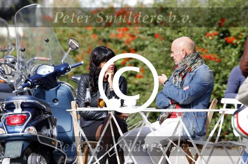 Amsterdam 26 september 2013
Sandra Schuurhof met haar manager Hans v d Veen op terras bij George.