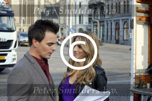 Amsterdam 30 september 2014
Kelly Kruger, Darin Brooks, Kim Matula, Scott Clifton, Ashleigh Brewer en Ferry Doedens uit de Amerikaanse soapserie The Bold and the Beautiful tijdens opnames op de dam in Amsterdam.