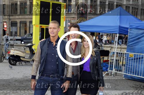 Amsterdam 30 september 2014
Kelly Kruger, Darin Brooks, Kim Matula, Scott Clifton, Ashleigh Brewer en Ferry Doedens uit de Amerikaanse soapserie The Bold and the Beautiful tijdens opnames op de dam in Amsterdam.