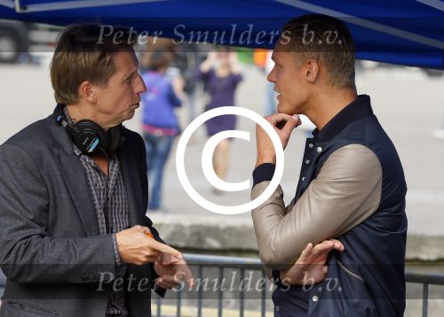 Amsterdam 30 september 2014
Kelly Kruger, Darin Brooks, Kim Matula, Scott Clifton, Ashleigh Brewer en Ferry Doedens uit de Amerikaanse soapserie The Bold and the Beautiful tijdens opnames op de dam in Amsterdam.