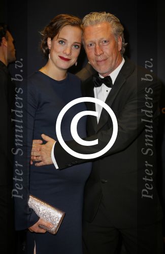 Amsterdam 16 oktober 2014
Uitreiking gouden televizierring in Carre. 
Hajo Bruins met zwangere vrouw Linda v d Heuvel