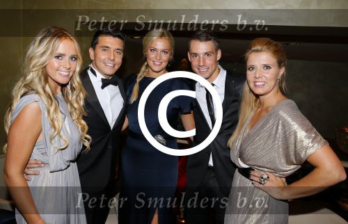 Amsterdam 16 oktober 2014
Uitreiking gouden televizierring in Carre. jan Liza Monique en Jenny Smit en vriend Monique
