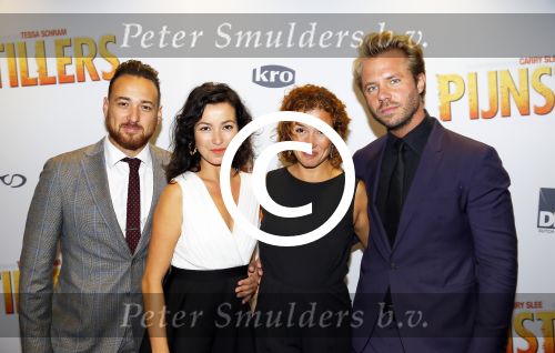 Amsterdam 22 september 2014
Premiere Pijnstillers in Tuschinski. Birgit Schuurman Arne Toonen Katja Schuurman en Thijs Romer