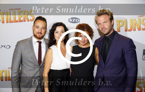 Amsterdam 22 september 2014
Premiere Pijnstillers in Tuschinski. Birgit Schuurman Arne Toonen Katja Schuurman en Thijs Romer
