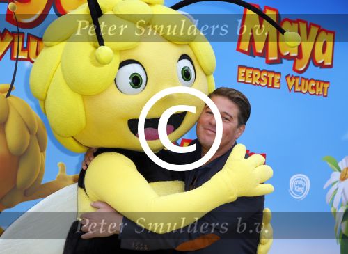 Amsterdam 5 oktober 2014
Premiere Maya de Bij in pathe arena. Martijn Krabbe met zijn kinderen Bickel Jasmijn Achillesen Michelle