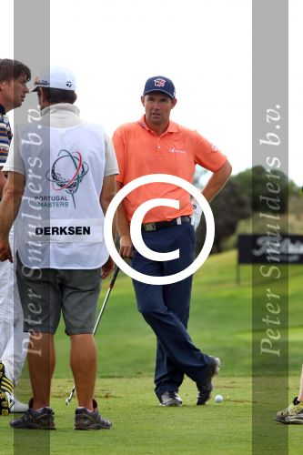 Vilamoura 10-11-12 Oktober 2014
Portugal Masters op GC Victoria
Vanwege de zware regenval gereduceerd van 72 naar 36 Holes
Padraig Harrington op de Driving Range
Foto Peter Smulders BV