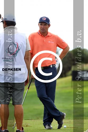 Vilamoura 10-11-12 Oktober 2014
Portugal Masters op GC Victoria
Vanwege de zware regenval gereduceerd van 72 naar 36 Holes
Padraig Harrington op de Driving Range
Foto Peter Smulders BV