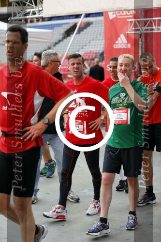 Amsterdam 12 oktober 2014
Rene Froger loopt met zoon Danny beste vriend Frank Schmitt de ajax loop ter voorbereiding op de New York marathon. Richard Knopper en Tarik Oulida