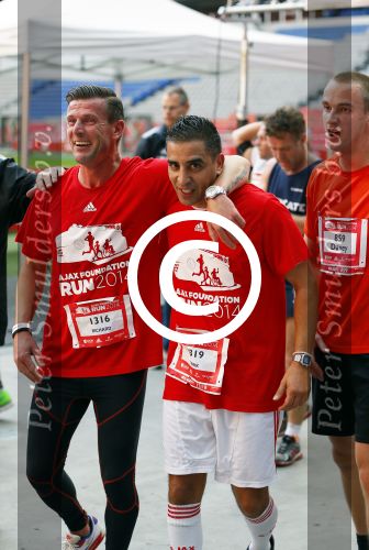 Amsterdam 12 oktober 2014
Rene Froger loopt met zoon Danny beste vriend Frank Schmitt de ajax loop ter voorbereiding op de New York marathon. Richard Knopper en Tarik Oulida