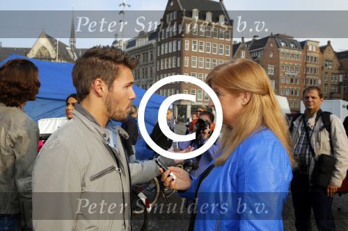 Amsterdam 30 september 2014
Kelly Kruger, Darin Brooks, Kim Matula, Scott Clifton, Ashleigh Brewer en Ferry Doedens uit de Amerikaanse soapserie The Bold and the Beautiful tijdens opnames op de dam in Amsterdam.