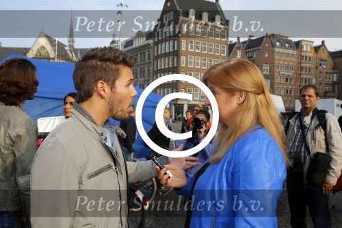 Amsterdam 30 september 2014
Kelly Kruger, Darin Brooks, Kim Matula, Scott Clifton, Ashleigh Brewer en Ferry Doedens uit de Amerikaanse soapserie The Bold and the Beautiful tijdens opnames op de dam in Amsterdam.
