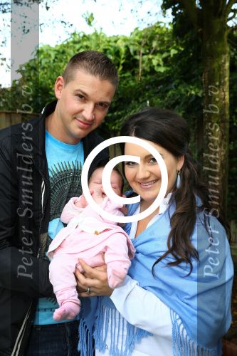 Nijmegen, 18 Oktober 2014
Sieneke met haar man Jan en baby Rosalie van 6 weken oud.
Foto Peter Smulders BV