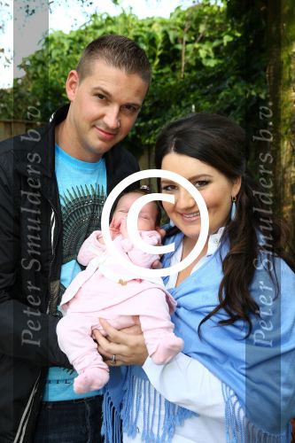 Nijmegen, 18 Oktober 2014
Sieneke met haar man Jan en baby Rosalie van 6 weken oud.
Foto Peter Smulders BV