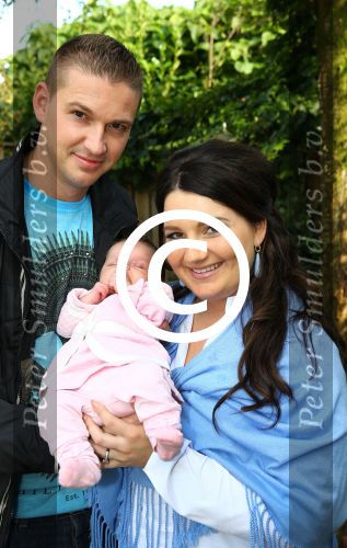 Nijmegen, 18 Oktober 2014
Sieneke met haar man Jan en baby Rosalie van 6 weken oud.
Foto Peter Smulders BV
