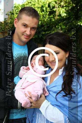 Nijmegen, 18 Oktober 2014
Sieneke met haar man Jan en baby Rosalie van 6 weken oud.
Foto Peter Smulders BV