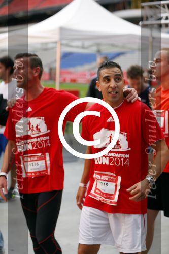 Amsterdam 12 oktober 2014
Rene Froger loopt met zoon Danny beste vriend Frank Schmitt de ajax loop ter voorbereiding op de New York marathon. Richard Knopper en Tarik Oulida