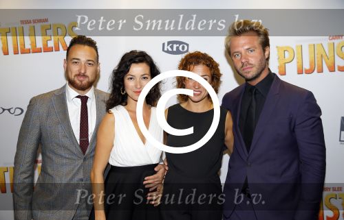 Amsterdam 22 september 2014
Premiere Pijnstillers in Tuschinski. Birgit Schuurman Arne Toonen Katja Schuurman en Thijs Romer