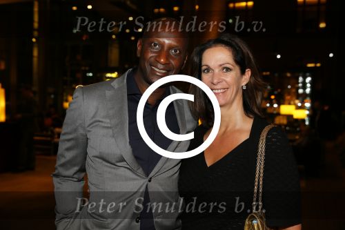 Amsterdam 19 september 2015
De modeshow van Mart Visser in het conservatorium hotel. Annemarie van Gaal en partner Rhandy Macnack