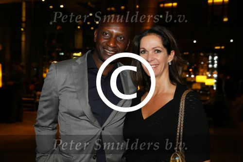 Amsterdam 19 september 2015
De modeshow van Mart Visser in het conservatorium hotel. Annemarie van Gaal en partner Rhandy Macnack