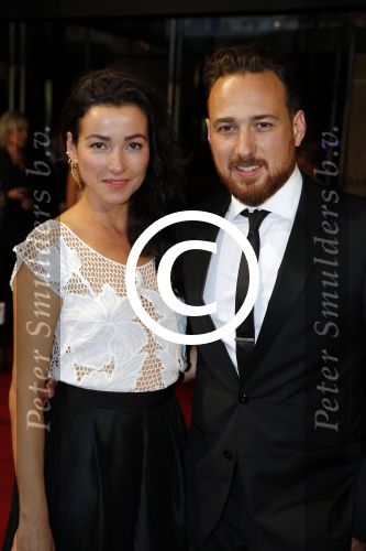 Utrecht 2 oktober 2015
Uitreiking van de gouden kalveren in het beatrix theater. Birgit Schuurman met man Arne Toonen