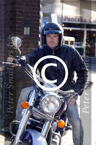 Amsterdam 30 september 2015 
Dean Saunders op zijn motor