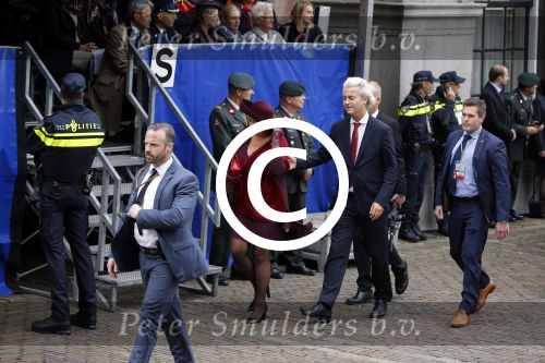 Den Haag 15 september 2015
Prinsjesdag 2015 met Koning Willem Alexander Koningin Maxima prins Constantijn en Prinses Laurentien. Dit jaar wordt de gouden koets voorlopig voor het laatst gebruikt. Geert Wilders met zijn vrouw en beveiliging