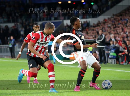 Eindhoven, 15 September 2015
CL 2015/2016
Eerste wedstrijd PSV-Manchester United, eindstand 2-1
Jeffrey Bruma in duel met Anthony Martial