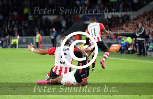 Eindhoven, 15 September 2015
CL 2015/2016
Eerste wedstrijd PSV-Manchester United, eindstand 2-1
Jeffrey Bruma in duel met Anthony Martial
