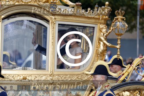 Den Haag 15 september 2015
Prinsjesdag 2015 met Koning Willem Alexander Koningin Maxima prins Constantijn en Prinses Laurentien. Dit jaar wordt de gouden koets voorlopig voor het laatst gebruikt.