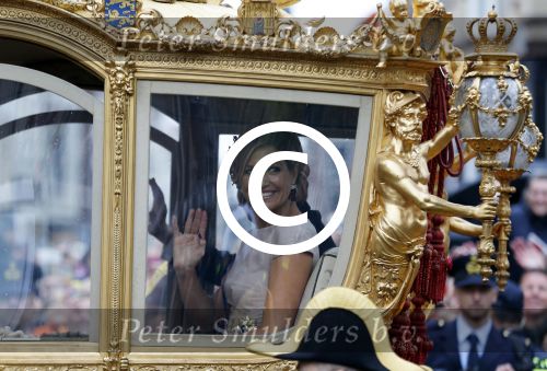 Den Haag 15 september 2015
Prinsjesdag 2015 met Koning Willem Alexander Koningin Maxima prins Constantijn en Prinses Laurentien. Dit jaar wordt de gouden koets voorlopig voor het laatst gebruikt.