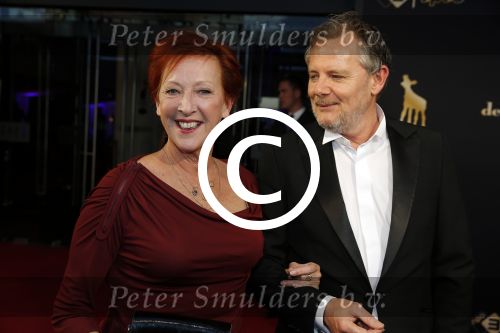 Utrecht 2 oktober 2015
Uitreiking van de gouden kalveren in het beatrix theater. Loes Luca met Mike v Diem