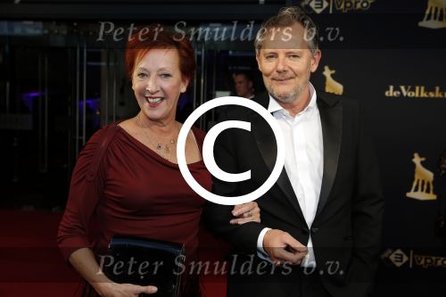 Utrecht 2 oktober 2015
Uitreiking van de gouden kalveren in het beatrix theater. Loes Luca met Mike v Diem