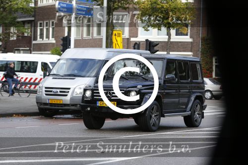 Amsterdam 25 september 2015
Nikkie Plessen in haar mercedes Gelandewagen Jeep