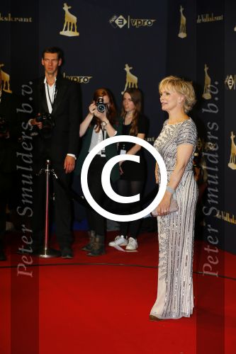 Utrecht 2 oktober 2015
Uitreiking van de gouden kalveren in het beatrix theater. Renee Soutendijk met man Thed Lensen