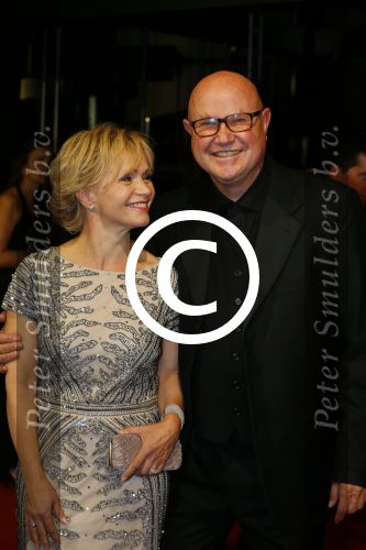 Utrecht 2 oktober 2015
Uitreiking van de gouden kalveren in het beatrix theater. Renee Soutendijk met man Thed Lensen