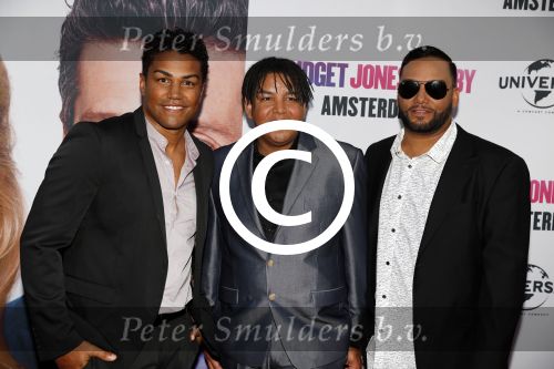 Amsterdam 13 september 2016
Premiere Bridget Jones baby in Tuschinski. 3T\'s, Taj Jackson, Taryl Jackson, TJ Jackson