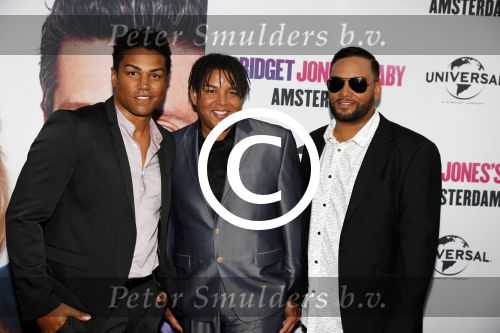 Amsterdam 13 september 2016
Premiere Bridget Jones baby in Tuschinski. 3T\'s, Taj Jackson, Taryl Jackson, TJ Jackson
