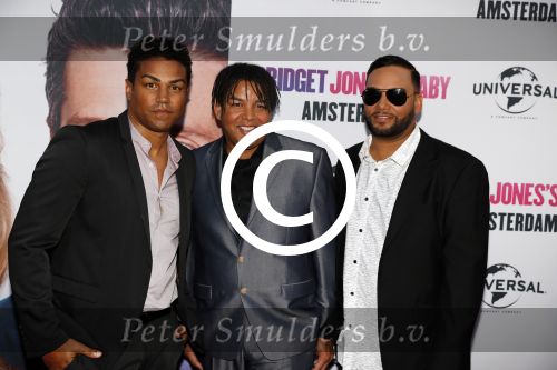 Amsterdam 13 september 2016
Premiere Bridget Jones baby in Tuschinski. 3T\'s, Taj Jackson, Taryl Jackson, TJ Jackson