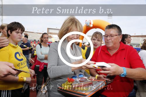 Amsterdam 21 september 2016
Sportdag van de Johan Cruijff foundation in het Olympisch stadion. Danny Cruijff en Estelle Cruijff zijn aanwezig .