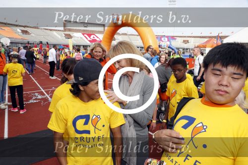 Amsterdam 21 september 2016
Sportdag van de Johan Cruijff foundation in het Olympisch stadion. Danny Cruijff en Estelle Cruijff zijn aanwezig .