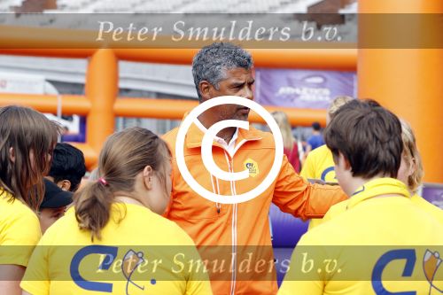 Amsterdam 21 september 2016
Sportdag van de Johan Cruijff foundation in het Olympisch stadion. Danny Cruijff en Estelle Cruijff zijn aanwezig . Frank Rijkaard
