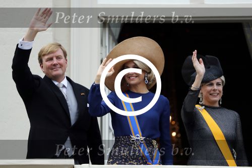 Den Haag 20 september 2016
Prinsjesdag 2016 op het binnenhof en op paleis noordeinde.
Balkonscene Koning Willem Alexander Koningin Maxima prins Constantijn en Prinses Laurentien