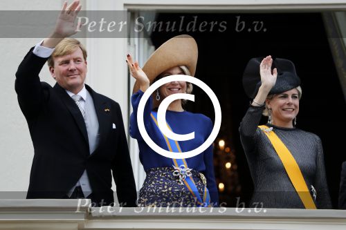 Den Haag 20 september 2016
Prinsjesdag 2016 op het binnenhof en op paleis noordeinde.
Balkonscene Koning Willem Alexander Koningin Maxima prins Constantijn en Prinses Laurentien