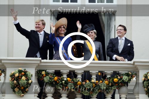Den Haag 20 september 2016
Prinsjesdag 2016 op het binnenhof en op paleis noordeinde.
Balkonscene Koning Willem Alexander Koningin Maxima prins Constantijn en Prinses Laurentien