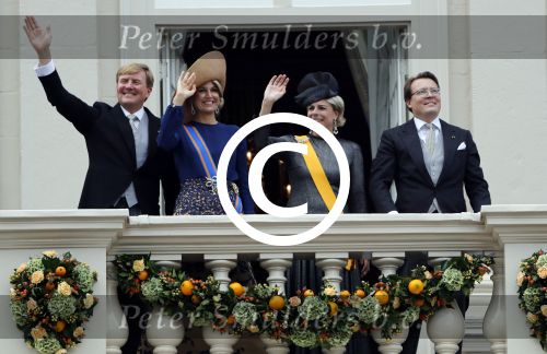 Den Haag 20 september 2016
Prinsjesdag 2016 op het binnenhof en op paleis noordeinde.
Balkonscene Koning Willem Alexander Koningin Maxima prins Constantijn en Prinses Laurentien