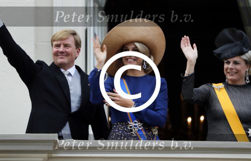 Den Haag 20 september 2016
Prinsjesdag 2016 op het binnenhof en op paleis noordeinde.
Balkonscene Koning Willem Alexander Koningin Maxima prins Constantijn en Prinses Laurentien