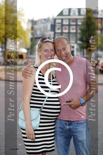 Amsterdam 7 september 2016 
Ron Boszhard met zijn zwangere vriendin