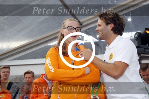 Amsterdam 21 september 2016
Sportdag van de Johan Cruijff foundation in het Olympisch stadion. Danny Cruijff en Estelle Cruijff zijn aanwezig . sascha Visser
