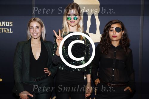 Utrecht 29 september 2017
Uitreiking gouden kalveren in de schouwburg van Utrecht. kiki van Deursen, Hannah Hoekstra en Charlie Dagelet
