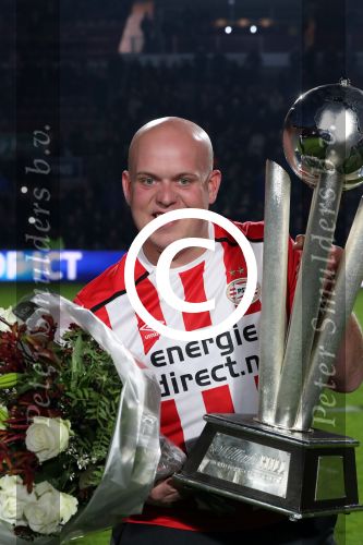 Eindhoven, 22 Januari 2017 Kompetitiewedstrijd PSV-SC Heerenveen, 
eindstand 4-3
Huldiging Micahel v Gerwen